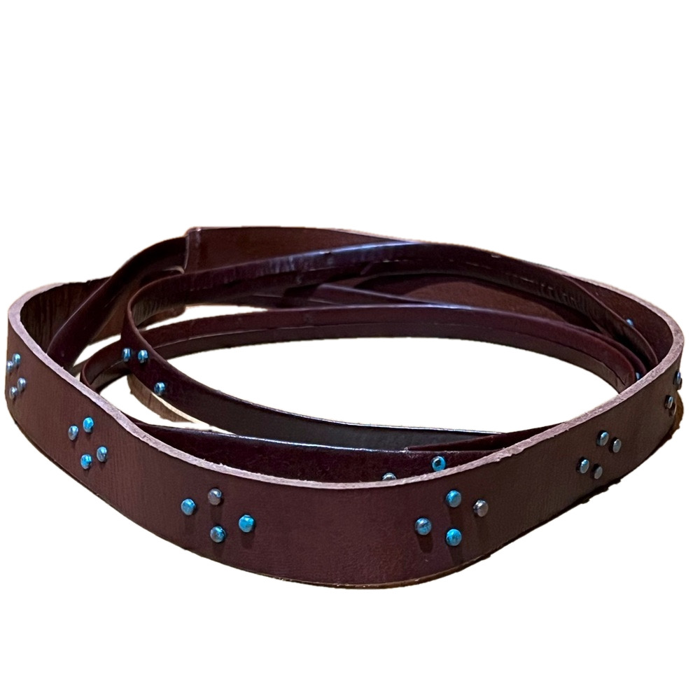 Amsterdam Heritage Brown Genuine Leather Studded Belt